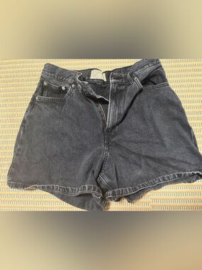 Everlane High-Rise Denim Shorts Washed Black Size 29
